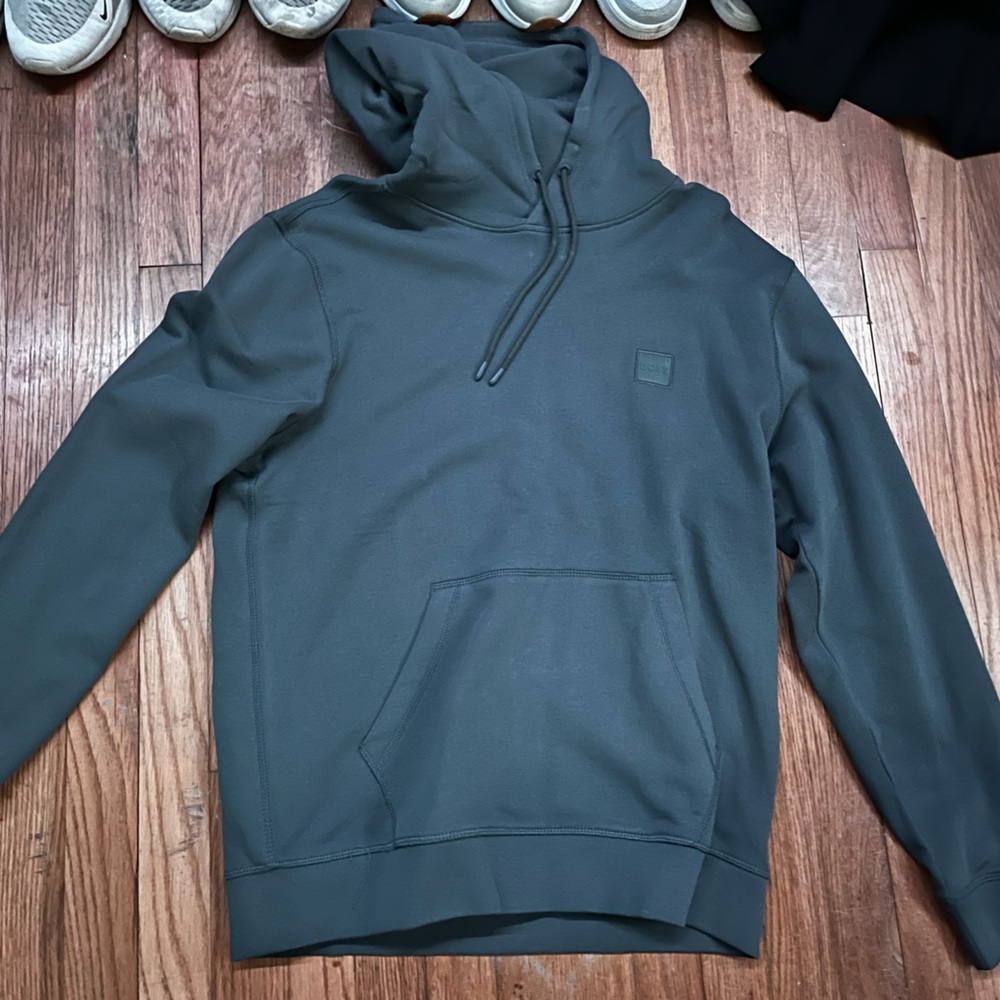 Men's Gray BOSS Hoodie Sweater